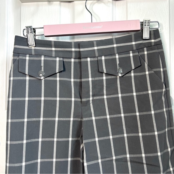 Anthropologie Cartonnier high waist wide leg capri pants gray gridlock size 0 - Picture 8 of 9